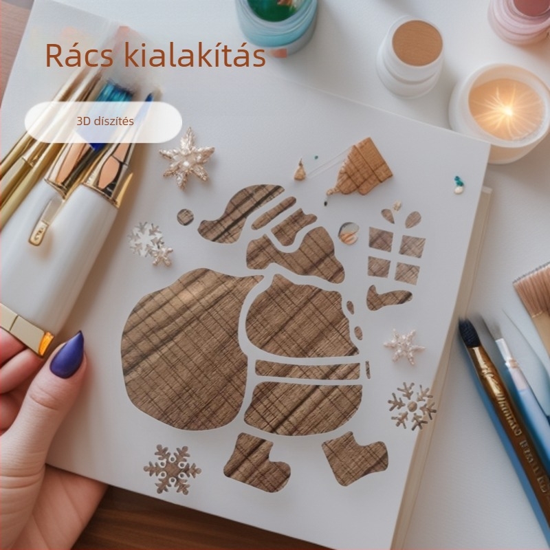 DIY gyermekek festő sablon PET műanyagból, üreges kivágású napló sablon