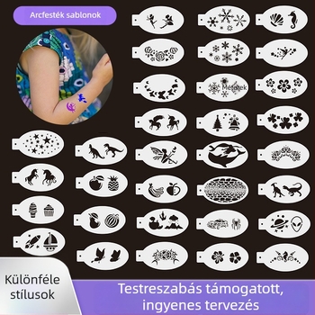 Qixuan Tatuálás Kivágott Sablon, Műanyag, Testfestéshez