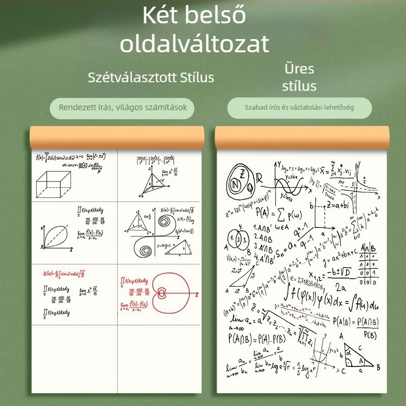 Elválasztott vázlatfüzet üres oldalakkal, vastag fa-cellulóz papír, 18K, modell Ewcg 1850 n-fq