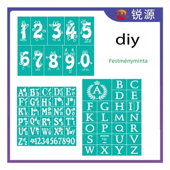 Ruwell szitanyomó sablon önragasztó, újrahasználható üreges háló DIY ruházati nyomtatáshoz — kódok RW2312306, RW2312310, RW2312308