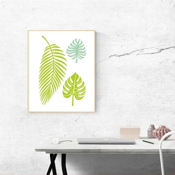 Skandináv minimalist lát-n modern európai falikép zöld növényekkel a nappaliba és az étkezőbe