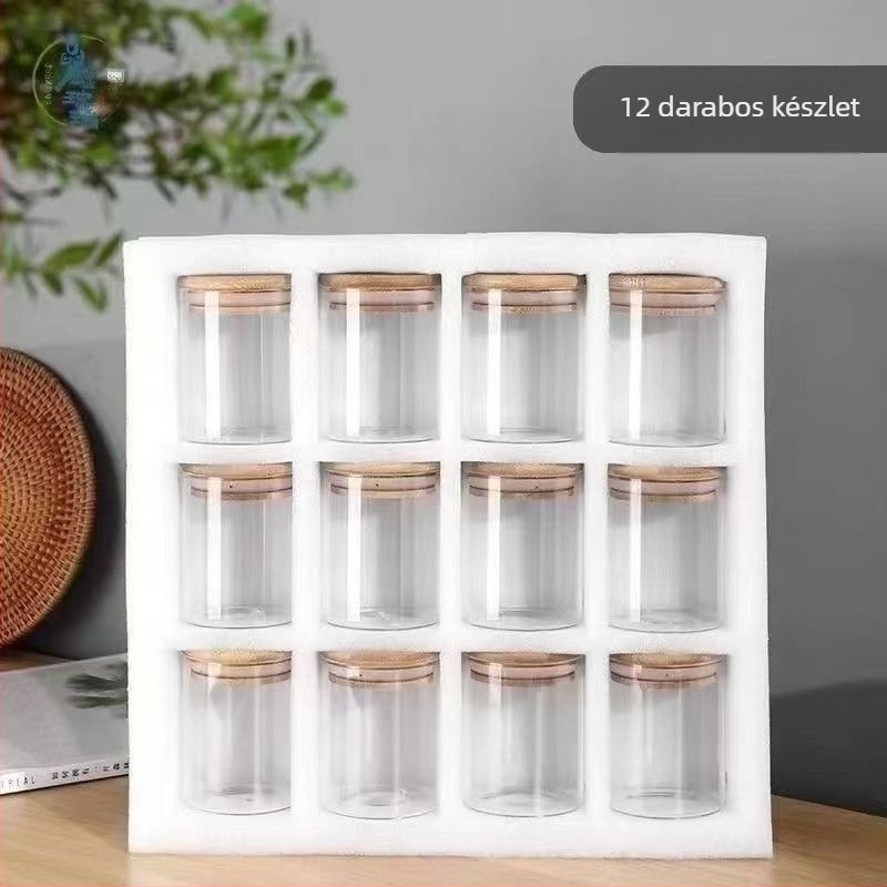 Sheng Bangrong Üveg tömör záródású tároló – Koreai stílus, kapacitás alatt 300 ml, élelmiszer-tároló doboz