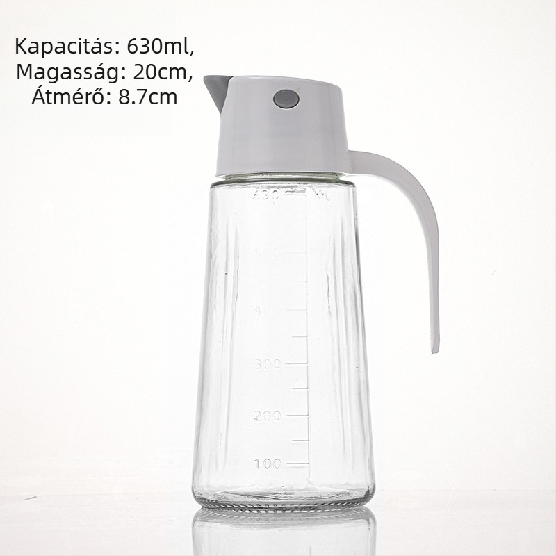 Üveg olajtartó automatikus nyitás-zárás funkcióval, nagy kapacitás, cseppmentes, modern minimalista stílus