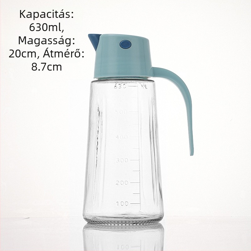 Üveg olajtartó automatikus nyitás-zárás funkcióval, nagy kapacitás, cseppmentes, modern minimalista stílus