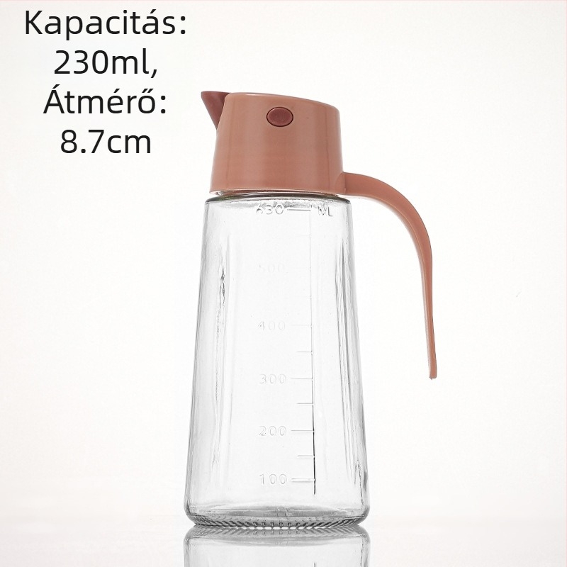 Üveg olajtartó automatikus nyitás-zárás funkcióval, nagy kapacitás, cseppmentes, modern minimalista stílus