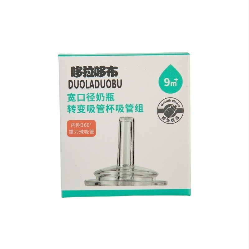 Doraemon tanulóital-készlet széles nyakú palackokhoz, szívócsővel és fedéllel – egyenes kivitel, fogantyú nélküli, logó nélküli