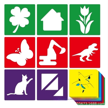 24 darab színes PET rajz sablon gyerekeknek