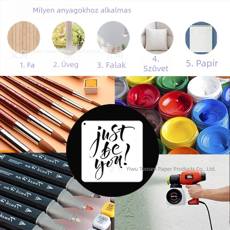 Inspiráló idézetek művészeti sablon kézíráshoz, angol nyomtatással és mosoly ösztönző kellékekkel