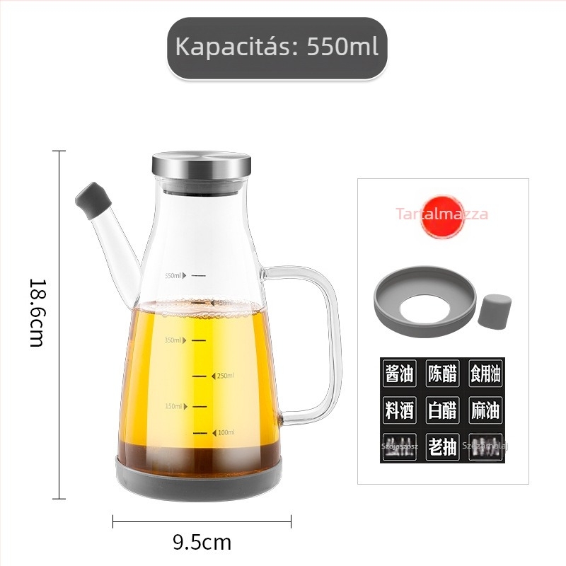 Borosilikat üveg olajtartó üveg, automatikus nyitás-zárás