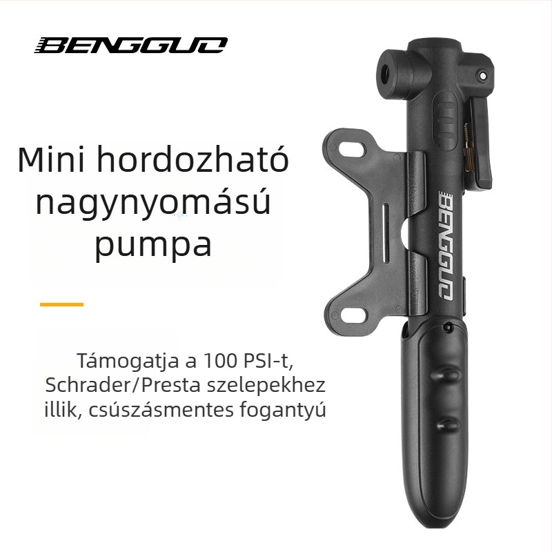 Kézi kerékpárpumpa, műanyag test, 0,114 kg, kerékpárokhoz