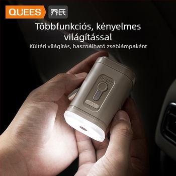 Járműre szerelhető elektromos levegőpumpa kempingezéshez és otthoni használatra, hordozható matrac felfújás/leeresztés, USB töltés, 70 L/min, digitális kijelző