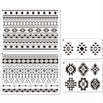 PET geometriai mintázatú festő sablon DIY graffiti festéshez | Anyag: PET; Import: Nem; IP licenc: Nem