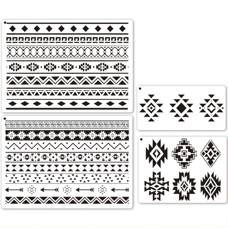 PET geometriai mintázatú festő sablon DIY graffiti festéshez | Anyag: PET; Import: Nem; IP licenc: Nem