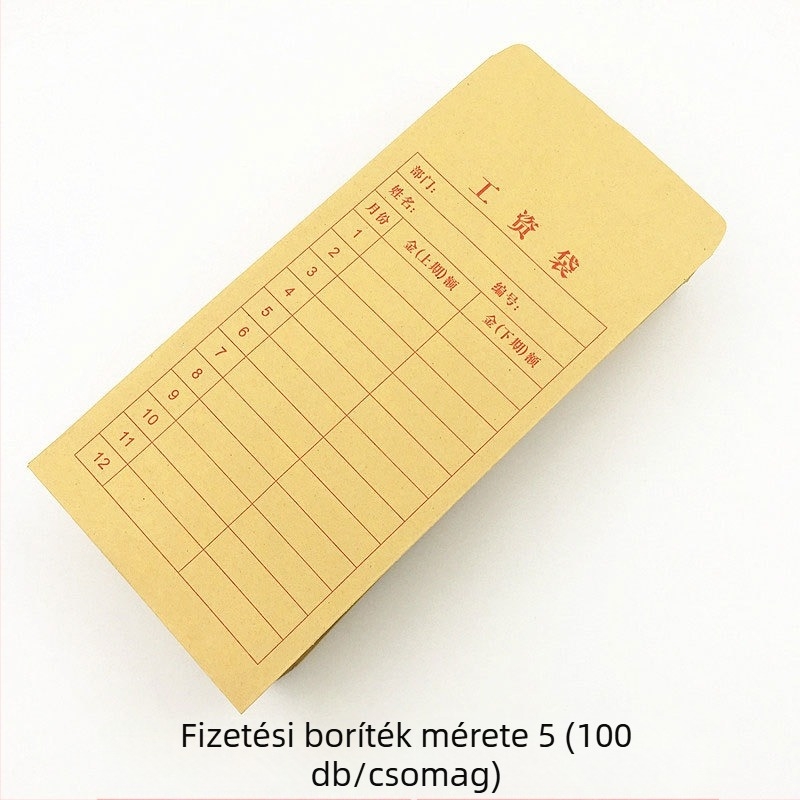 Bérboríték, Kraft papírból, modell 5, kínai stílusú boríték, logó nélkül