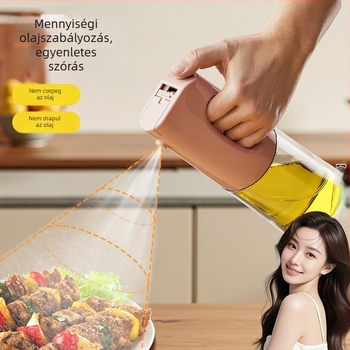 Olajspray tartály pumpával, anyag PP+ABS+üveg, modern minimalist stílus, olajspray funkció, bemutató télen 2025