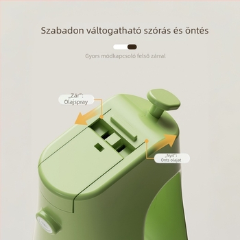 Olajspray tartály pumpával, anyag PP+ABS+üveg, modern minimalist stílus, olajspray funkció, bemutató télen 2025