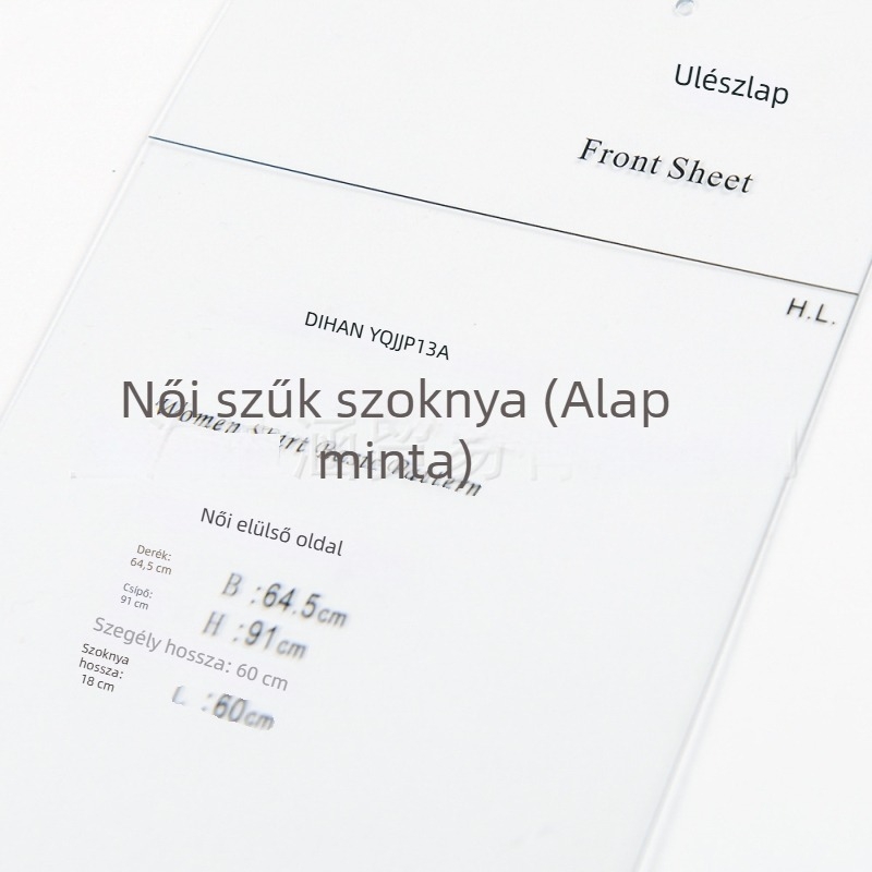 DIHAN 1:3 Női sheath ruha prototípus sablon japán kultúra stílusban; átlátszó műanyag