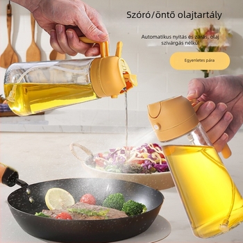 Feibi üveges olajspray palack, szivárgásmentes, 2-in-1 öntés és permetezés, nyomásra permetező funkció