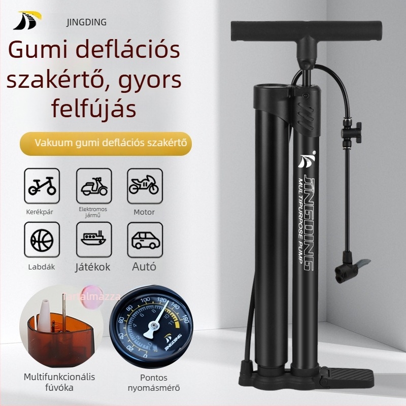 Jingding BC002 robbanásbiztos levegő pumpa elektromos járművekhez, kerékpárokhoz és autókhoz — anyag: vas, maximális nyomás 160 psi.