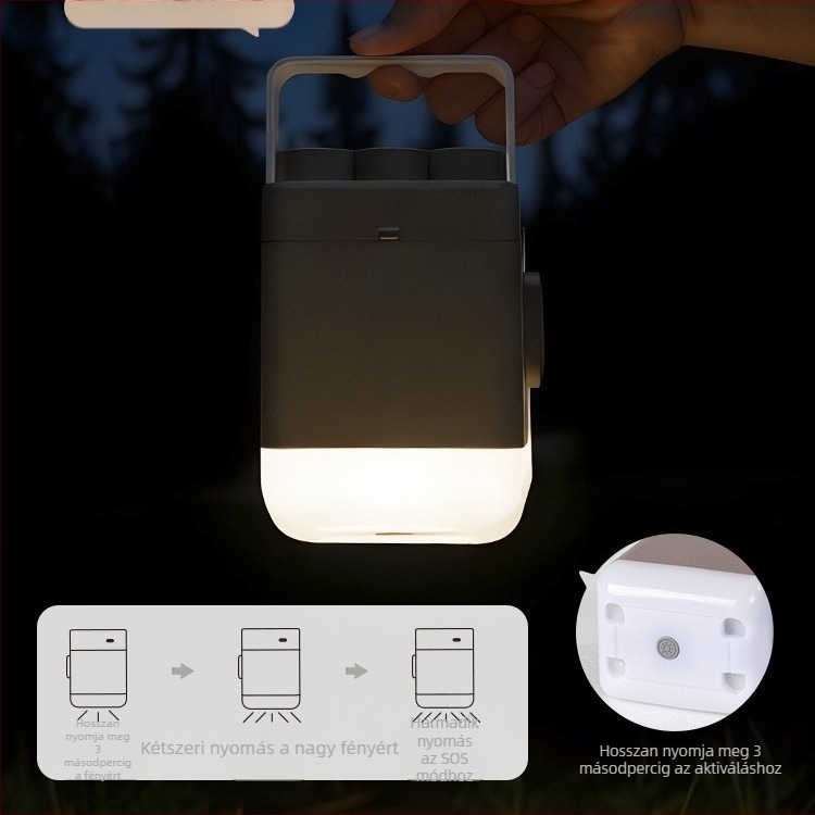 Vezeték nélküli elektromos légpumpa – Kettős használatú sátorhoz, kanapéhoz és kemping matracokhoz; <80W, egyhengeres, világítás és USB töltés, üzemidő 5–20 perc