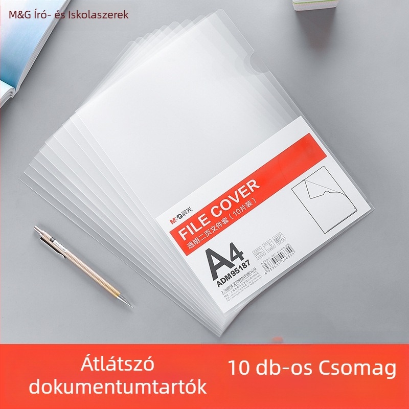 M&G Morning Light ADM95187 átlátszó L-alakú kétoldalas mappa, PP, 10 darabos csomag