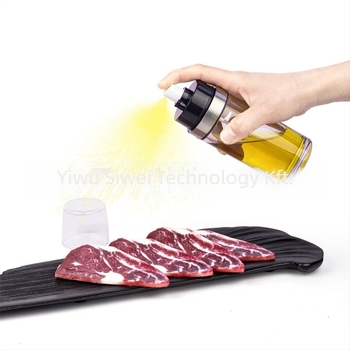 Kettős funkciójú olajtartó: öntés és permetezés, akril, nyomógombos permetező dizájn az egészséges olajhasználathoz, otthoni és kültéri grillhez