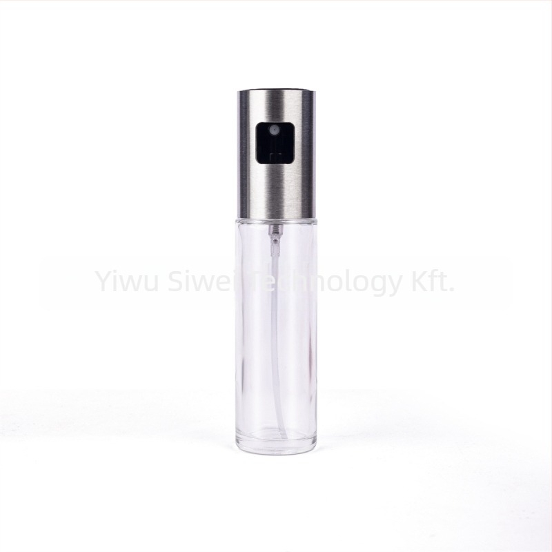 Kettős funkciójú olajtartó: öntés és permetezés, akril, nyomógombos permetező dizájn az egészséges olajhasználathoz, otthoni és kültéri grillhez