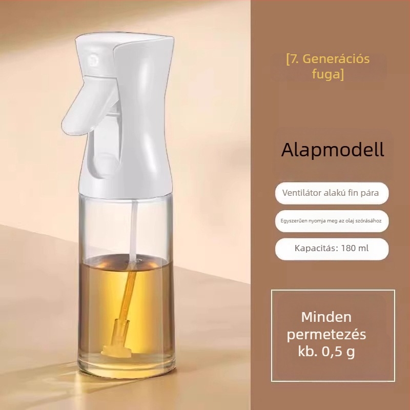 Olajspray-palack egyenletes olajkibocsátással, műanyagból, modern dizájn, nyomással permetezés