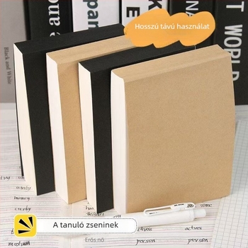 Fekete szarvasmarha-bőr üres notesz, A6 méretben – hordozható vázlat- és rajzfüzet