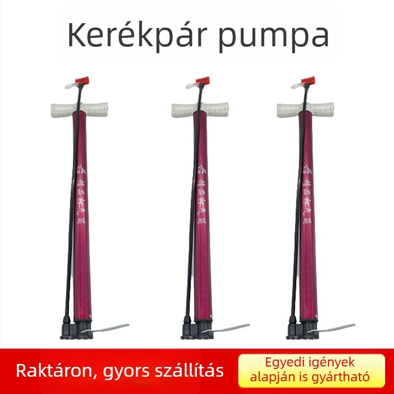 Kézi magasnyomású kerékpárpumpa hegymászó kerékpárokhoz, vas testű, 580 mm hosszú