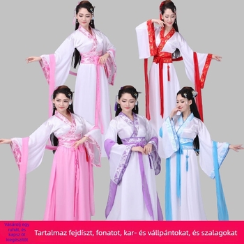 Hosszú Hanfu ruha nők 18-24 évesek számára — chiffon, 70–80% poliészter, egyéb anyagok <30%, 2023 tavasza