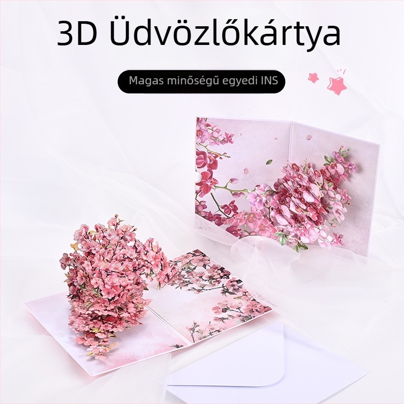3D kézzel készített üdvözlőlap – prémium ajándék, papír