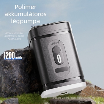 Kültéri elektromos levegőpumpa felfújható tárgyakhoz, 5 csatlakozófejjel, 1200mAh akkumulátor és kempinglámpa