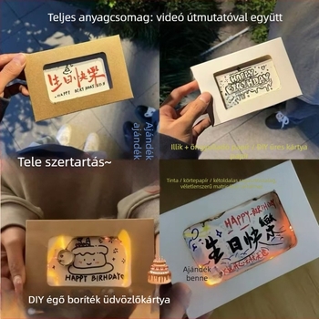 Kézzel készített karton üdvözlőlap, egyszerű és modern stílusban, alkalmas esküvőkre és születésnapokra.