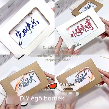 Kézzel készített karton üdvözlőlap, egyszerű és modern stílusban, alkalmas esküvőkre és születésnapokra.