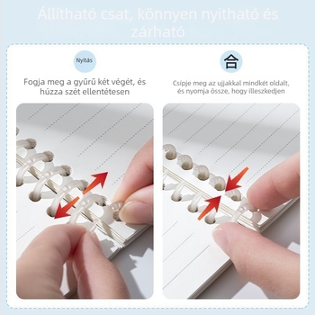 6-lyukú kötőgyűrűk naplóhoz, minimalist kötőcsík, 7848 tekercscsík, levéltartó gyűrű
