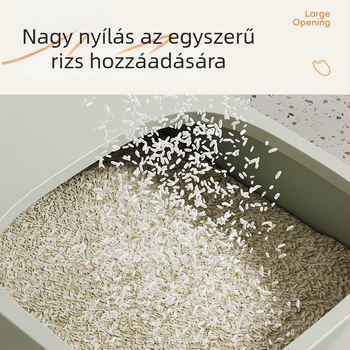 Nagy kapacitású rizstároló edény, élelmiszer-minőségű, zárható, nedvesség- és rovarbiztos, PP műanyagból, logó nyomtatás elérhető