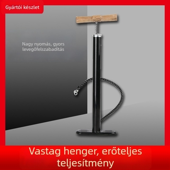 Kézi fújó pumpa, egyrészes kialakítás, vas test, hossz 64, tartozék: golyó tű