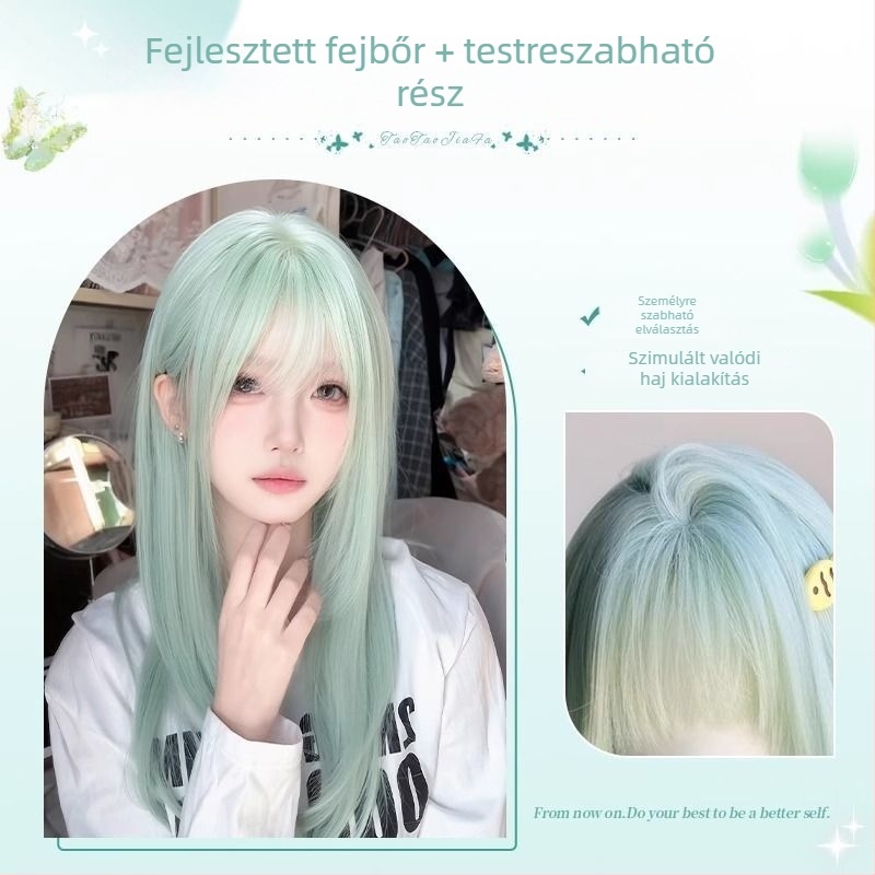 Női paróka, hosszú egyenes haj, természetes stílus, modell 0012, hőálló rostok, mechanikus feldolgozás