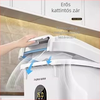 Rizs- és liszt tároló konténer – zárható, nedvességálló és rovarriasztó funkciókkal, 9–10 L kapacitás, PP műanyag, modern stílus
