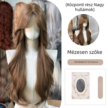 Elülső csipkézett paróka, frissített teljes sapka, Eight-Character Bangs, Nagy hullámok, Japán selyem haj