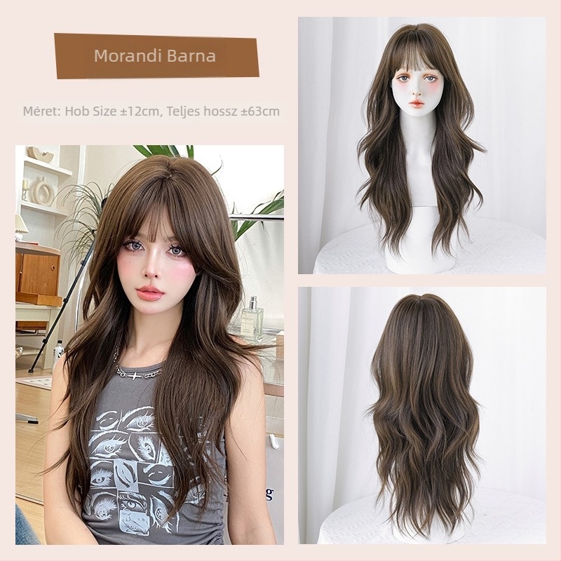 Paróka hosszú göndör hajjal, nagy hullámokkal, hőálló szálakból, modell C-0382, teljes fejfedő, márka Queen of seven streets