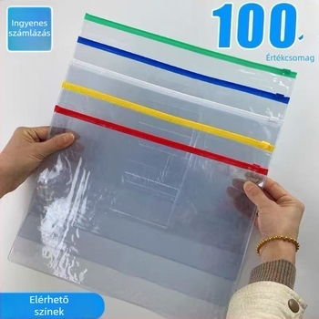 100 db átlátszó PVC önzáró dokumentumtáskák