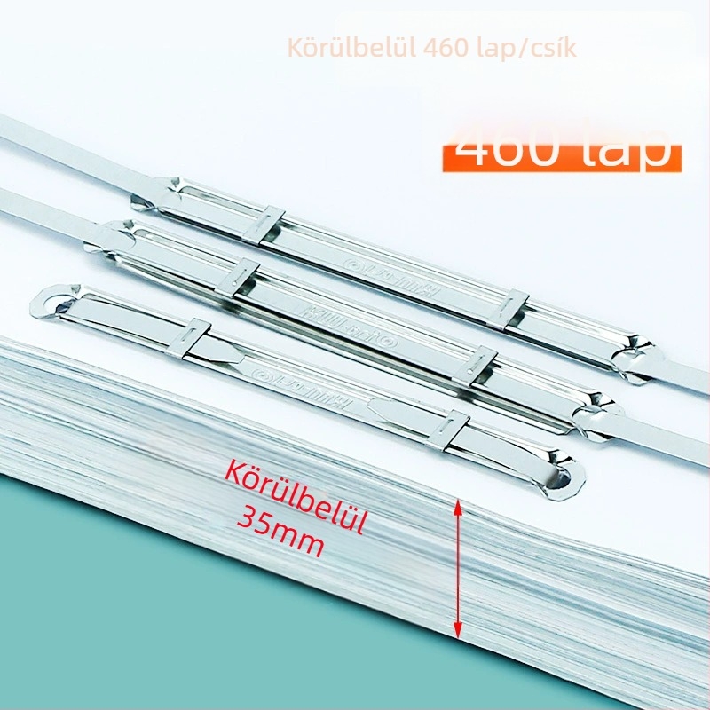 80 mm-es lyukközzel rendelkező fém kötőszalagok, kétlyukú kötéshez