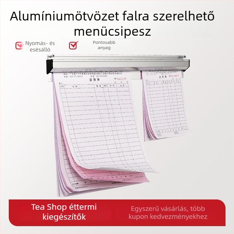 Agig Falra szerelhető menü- és bizonylatklip rozsdamentes acélból