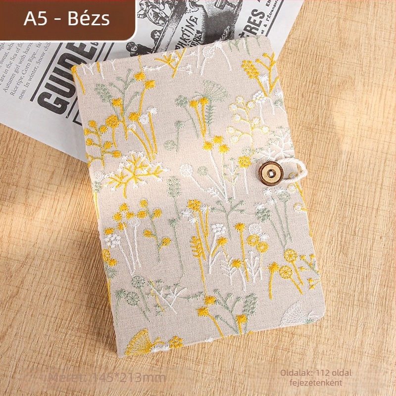 Notesz textilborítású, drótos kötés, Dowling papír, 98 gsm, 200-300 oldal, kreatív stílus