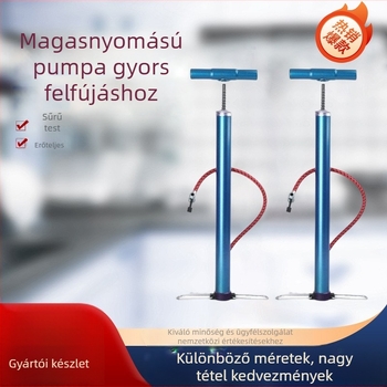 Sepas kézi kerékpárpumpa – 0,8 MPa magasnyomás, légcső tűvel, 3–az–1 a kosárlabdához, autóhoz és kerékpárhoz, testreszabható
