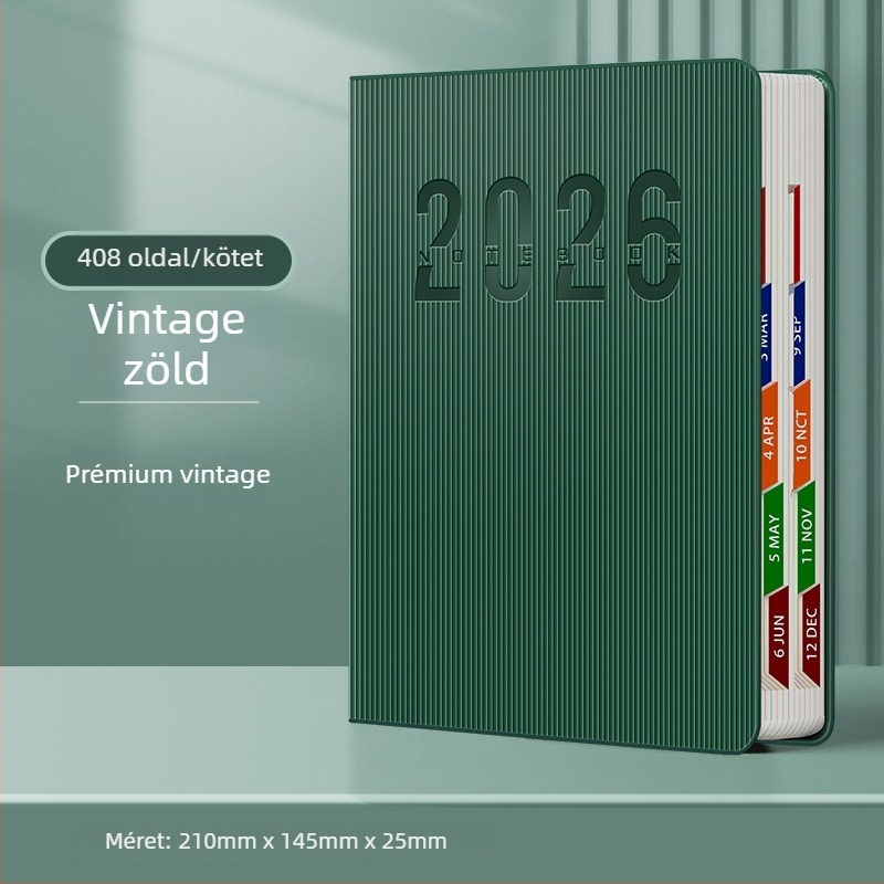 Four Seasons Vintage Planner 2026 — testreszabható tervező, Dowling papír, 75 gsm, több mint 400 oldal