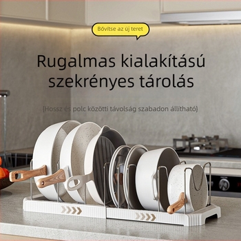 Konyhai tál- és evőeszköztároló polc – összecsukható, többfunkciós, mozgatható, szerelés nélkül, műanyag