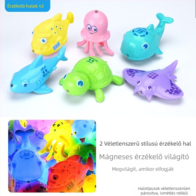 Mágneses indukcióval működő horgászjáték készlet, oktatási célú 4–6 éveseknek, fejleszti a kéz- szem koordinációt és a szülő-gyermek interakciót – Double Shell